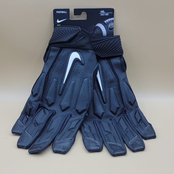 Nike D-Tack Lineman Padded Football Gloves Size 4XL White Black PGG766 091 New